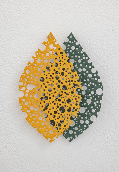 Untitled (leaf pair, yellow and green) by Michael Dumontier